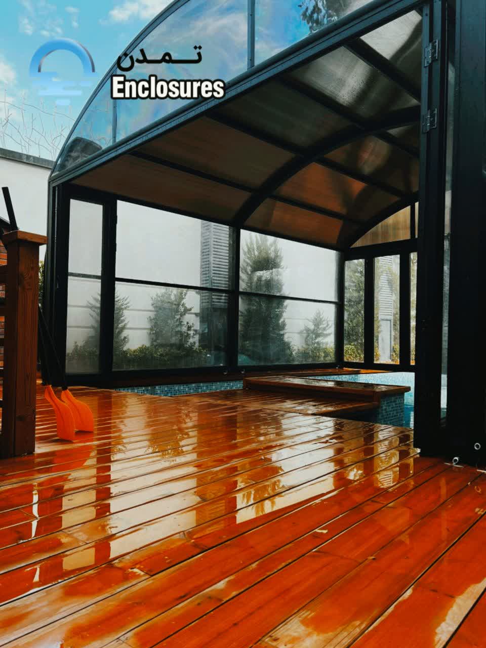 سقف متحرک استخر مدل قوس ایرانی 